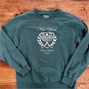 Golden Hour New York Tennis School Green Sweatshirt Size M